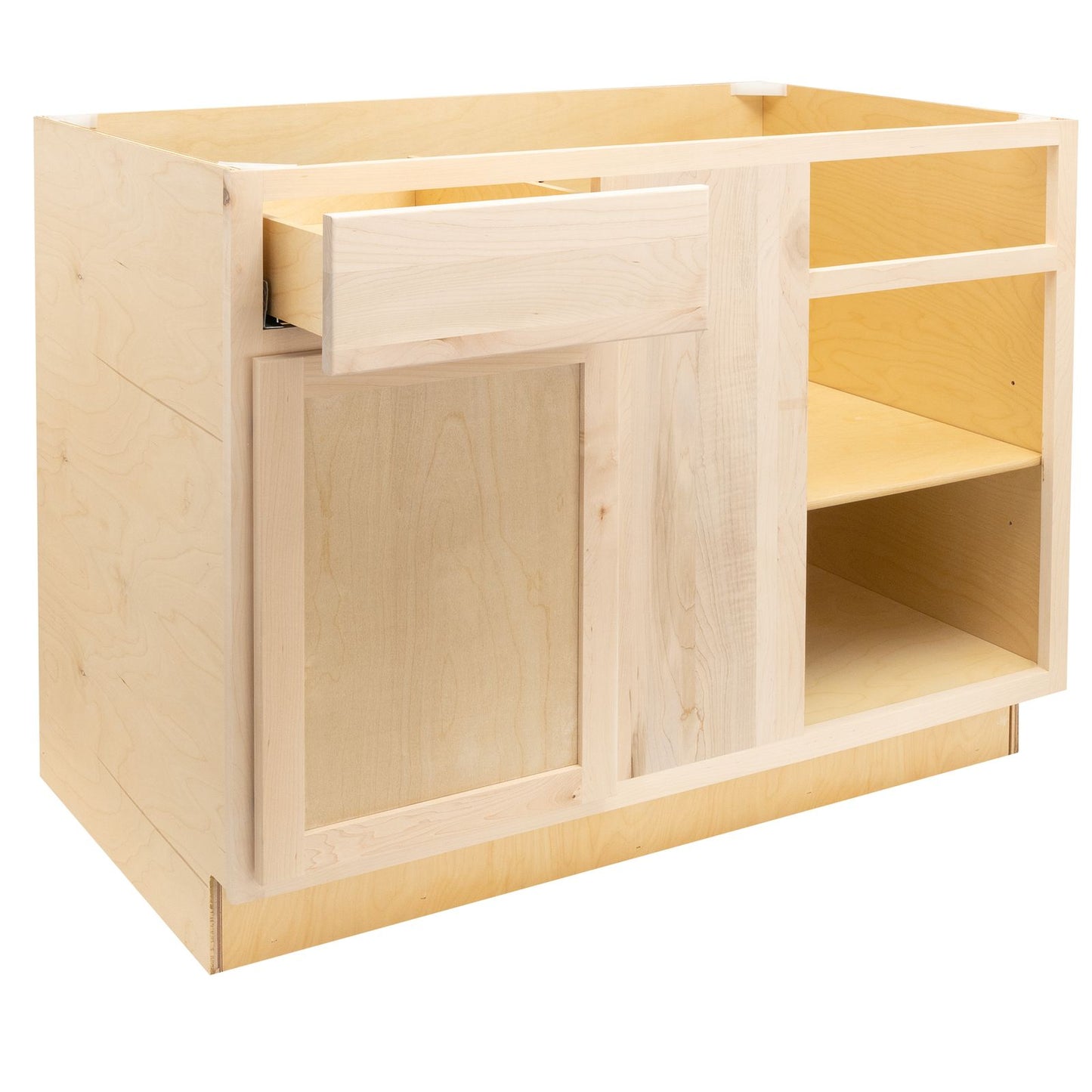 Quicklock RTA (Ready-to-Assemble) Raw Maple Blind Base Corner Cabinet (39", 42"W)