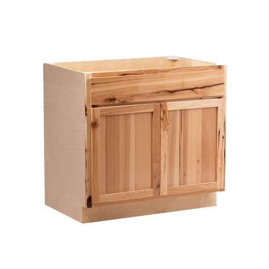 Quicklock RTA (Ready-to-Assemble) Rustic Hickory Base Cabinet- Double Door (27", 30", 33", 36"W)