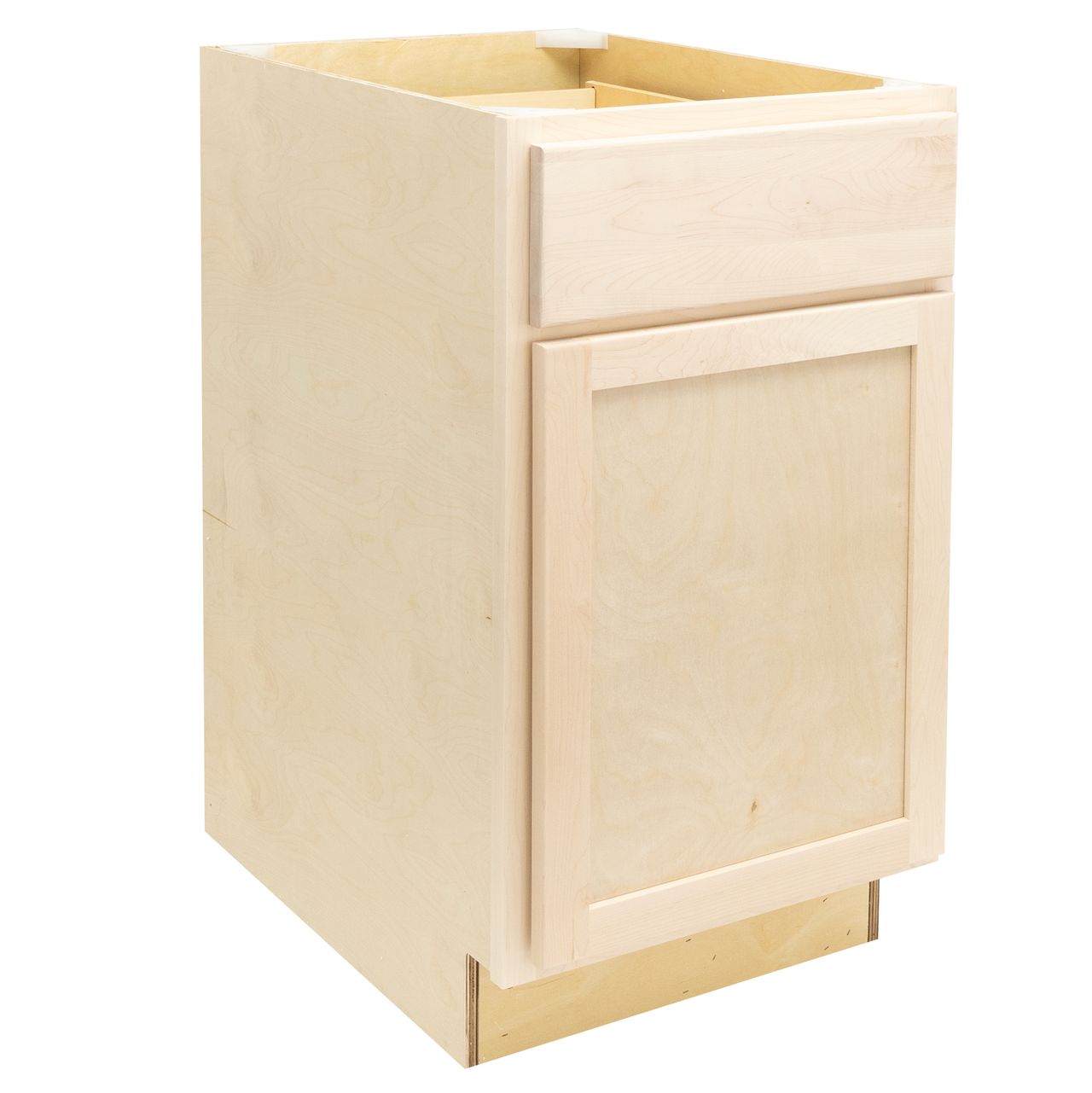 Quicklock Raw Maple Waste Basket Base Cabinet - 18"W x 34½"H x 24"D