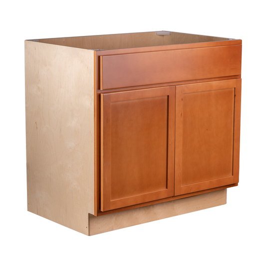 Quicklock Provincial Stain Base Cabinet - Double Door