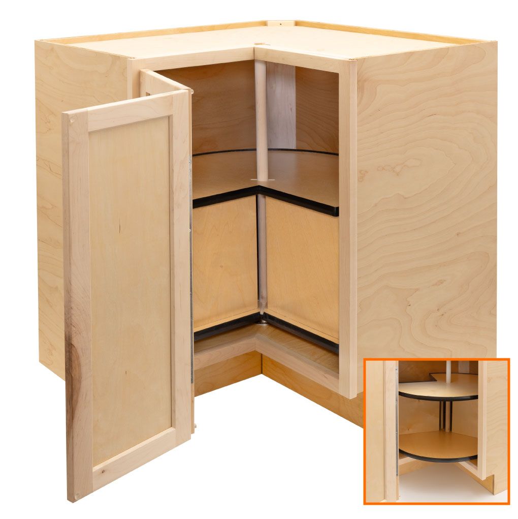 Quicklock Raw Maple Lazy Susan Cabinet - 30