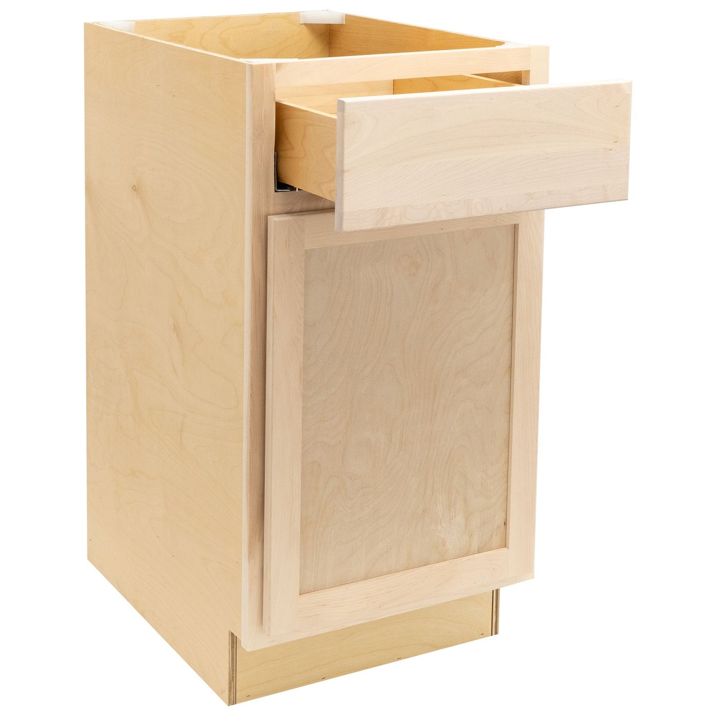 Quicklock Raw Maple Base Cabinet - Single Door (12", 15", 18", 21", 24"W)