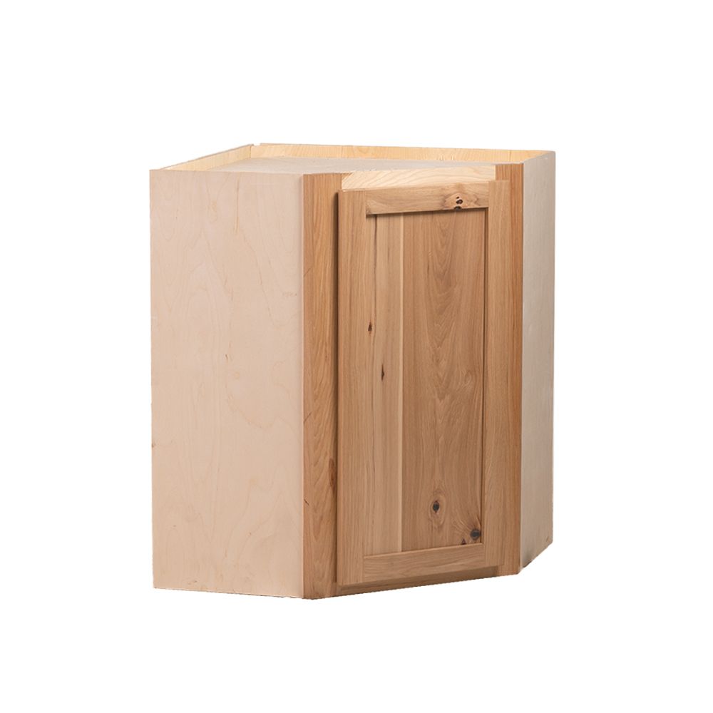 Quicklock RTA (Ready-to-Assemble) Raw Hickory Wall Corner Cabinet- 24"W x (30", 36"H)