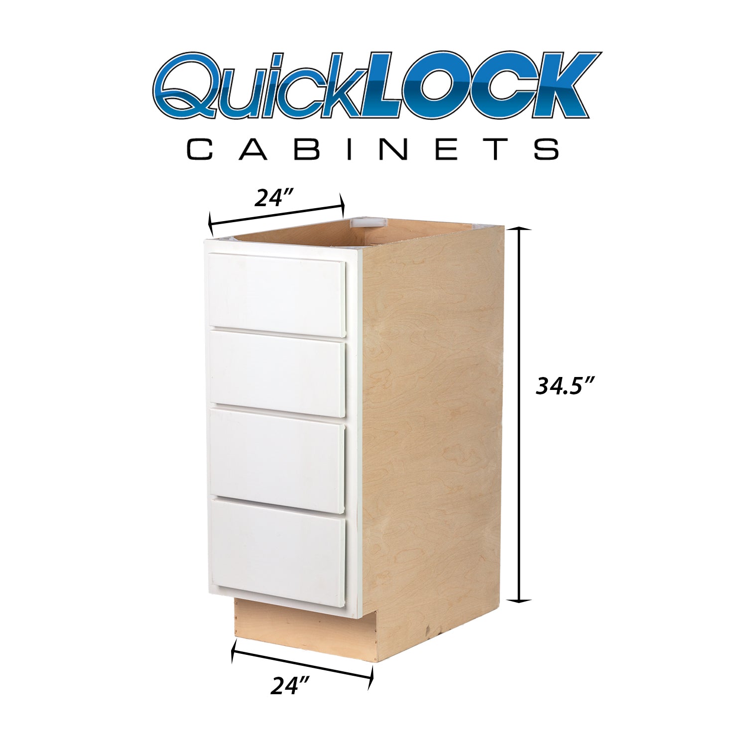 Quicklock RTA (Ready-to-Assemble) Pure White 4 Drawer 24